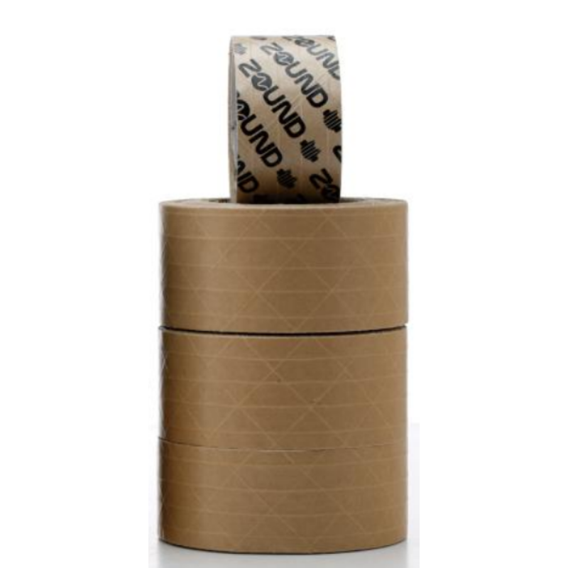 Waterless reinforced kraft paper tape